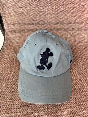 Disney Parks Teal Mickey Mouse 28 MM Strap back Embroidered Cap. One Size.